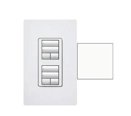 Lutron RRD-HN2RLD-SW RadioRA 2 seeTouch Wall-Mount CL Hybrid Keypad - Dual-Group w/Dual Raise-Lower - Snow Finish