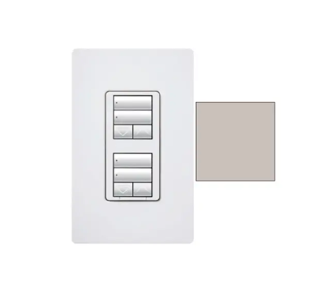 Lutron RRD-HN2RLD-TP RadioRA 2 seeTouch Wall-Mount CL Hybrid Keypad - Dual-Group w/Dual Raise-Lower - Taupe Finish