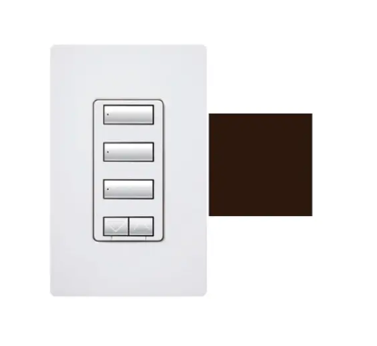 Lutron RRD-HN3BSRL-BR RadioRA 2 seeTouch Wall-Mount CL Hybrid Keypad - 3-Button w/ Raise-Lower - Brown Finish