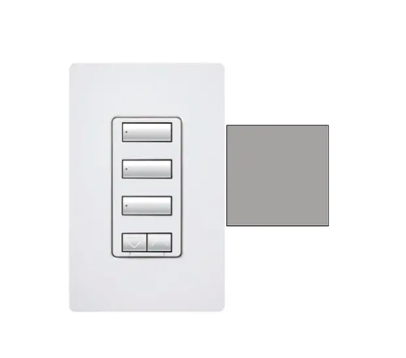 Lutron RRD-HN3BSRL-GR RadioRA 2 seeTouch Wall-Mount CL Hybrid Keypad - 3-Button w/ Raise-Lower - Gray Finish