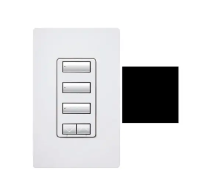 Lutron RRD-HN3BSRL-MN RadioRA 2 seeTouch Wall-Mount CL Hybrid Keypad - 3-Button w/ Raise-Lower - Midnight Finish