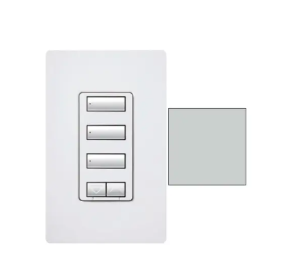 Lutron RRD-HN3BSRL-PD RadioRA 2 seeTouch Wall-Mount CL Hybrid Keypad - 3-Button w/ Raise-Lower - Palladium Finish