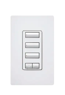 Lutron RRD-HN3BSRL-WH RadioRA 2 seeTouch Wall-Mount CL Hybrid Keypad - 3-Button w/ Raise-Lower - White Finish
