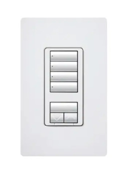 Lutron RRD-HN4S-HT RadioRA 2 seeTouch Wall-Mount CL Hybrid Keypad, 4 Scene w/ Raise-Lower, Hot