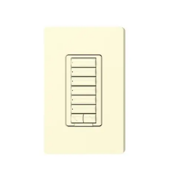 Lutron RRD-HN6BRL-AL RadioRA 2 seeTouch CL Hybrid Keypad - 6 Button w/ Raise-Lower - Almond
