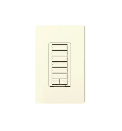 Lutron RRD-HN6BRL-LA RadioRA 2 seeTouch CL Hybrid Keypad - 6 Button w/ Raise-Lower - Light Almond Finish