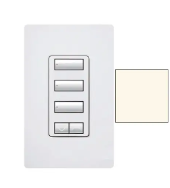 Lutron RRD-W3BSRL-BI RadioRA 2 seeTouch Wall-Mount Designer Keypad - 3 Button Spaced w/ Raise-Lower - Biscuit Finish