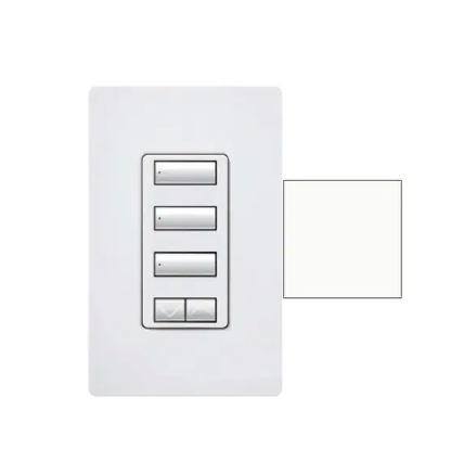 Lutron RRD-W3BSRL-SW RadioRA 2 seeTouch Wall-Mount Designer Keypad - 3 Button Spaced w/ Raise-Lower - Snow White Finish