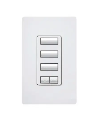 Lutron RRD-W3BSRL-WH RadioRA 2 seeTouch Wall-Mount Designer Keypad - 3 Button Spaced w/ Raise-Lower - White Finish