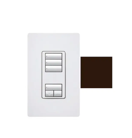 Lutron RRD-W3S-BR RadioRA 2 seeTouch Wall-Mount Designer Keypad - 3 Scene w/ Raise-Lower - Brown Finish