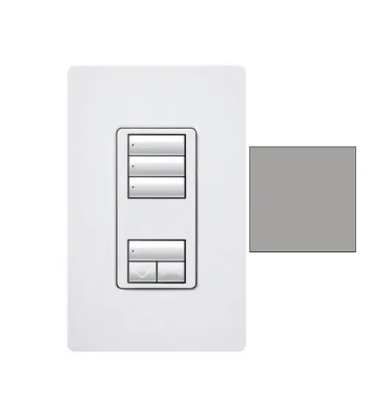 Lutron RRD-W3S-GR RadioRA 2 seeTouch Wall-Mount Designer Keypad - 3 Scene w/ Raise-Lower - Gray Finish