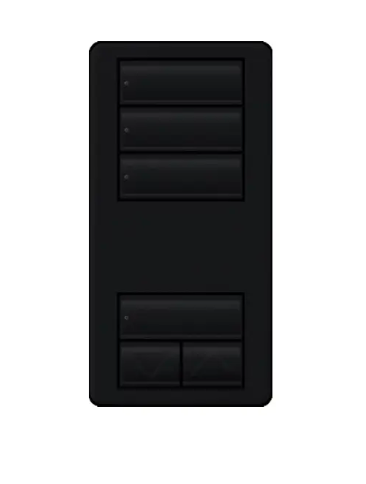 Lutron RRD-W3S-MN RadioRA 2 seeTouch Wall-Mount Designer Keypad - 3 Scene w/ Raise-Lower - Midnight Finish