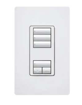 Lutron RRD-W3S-PD RadioRA 2 seeTouch Wall-Mount Designer Keypad, 3 Scene w/ Raise-Lower, Palladium