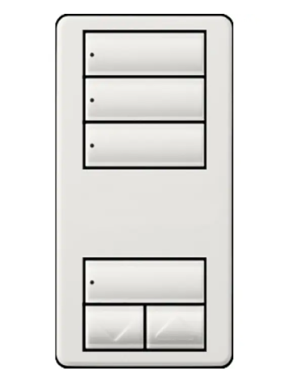 Lutron RRD-W3S-SW RadioRA 2 seeTouch Wall-Mount Designer Keypad - 3 Scene w/ Raise-Lower - Snow Finish