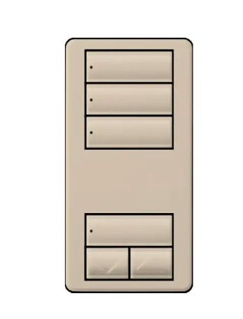 Lutron RRD-W3S-TP RadioRA 2 seeTouch Wall-Mount Designer Keypad - 3 Scene w/ Raise-Lower - Taupe Finish