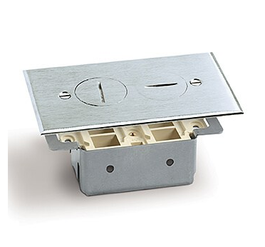 Lew Electric RRP-2-A-T Quick Install Floor Plate, No Box, 4 Keystone, 2 Screw Plugs - Aluminum