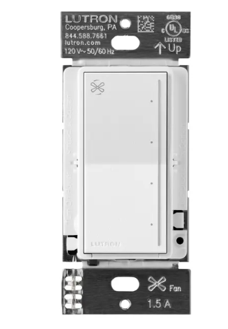 Lutron RRST-ANF-SW RadioRA 3 Sunnata Fan Control, Snow Finish