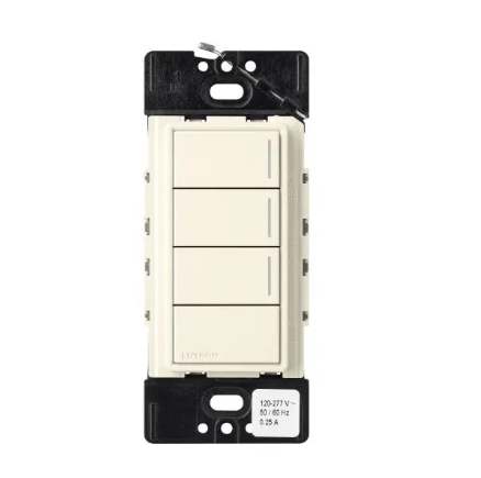 Lutron RRST-HN3RL-BI RadioRA 3 Sunnata RF Hybrid Keypad - 3 Button w/ Raise-Lower - Biscuit