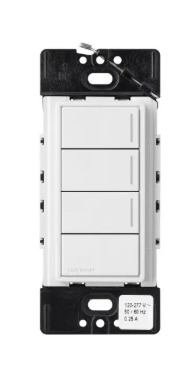 Lutron RRST-HN3RL-WH RadioRA 3 Sunnata RF Hybrid Keypad - 3 Button w/ Raise-Lower - White Finish