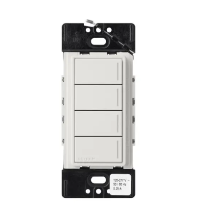 Lutron RRST-HN4B-LG RadioRA 3 Sunnata RF Hybrid Keypad - 4 Button - Lunar Gray