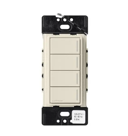 Lutron RRST-HN4B-PM RadioRA 3 Sunnata RF Hybrid Keypad - 4 Button - Pumice