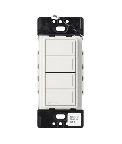 Lutron RRST-HN4B-RW RadioRA 3 Sunnata RF Hybrid Keypad - 4 Button - Architectural White