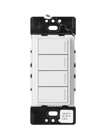 Lutron RRST-HN4B-WH RadioRA 3 Sunnata RF Hybrid Keypad - 4 Button - White