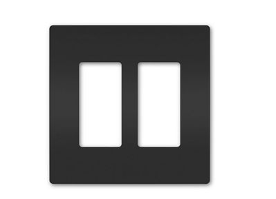 Wattstopper RWP262BK Radiant 2-Gang Screwless Wallplate, Black