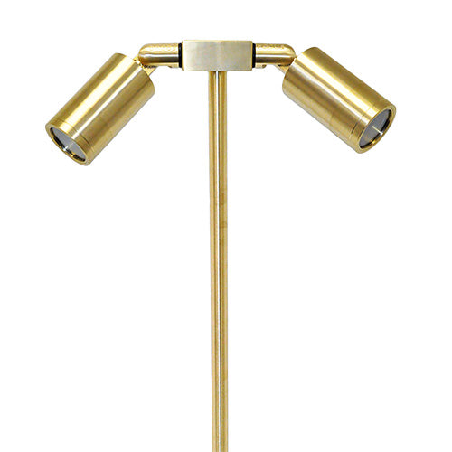 Focus Industries RXP04TACNLBAR No Lamp MR16 Double-Head Landscape Path Light - No Lamp - Material: Brass - Finish: Acid Rust