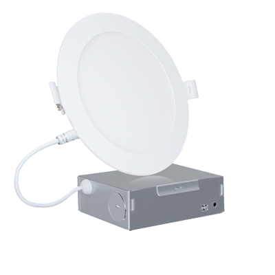 6" LED Round Canless LED Recessed Downlight with 5 CCT Selectable Switch White Finish