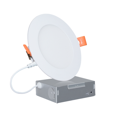 4" LED Round Canless Recessed Downlight with 5 CCT Selectable Switch White Finish