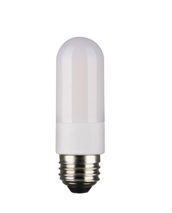 SATCO S11224 8 Watt T10 LED; Frosted; Medium base; 3000K; High Lumen; 120 Volt; 90 CRI; Dimmable; Carded Light Bulb
