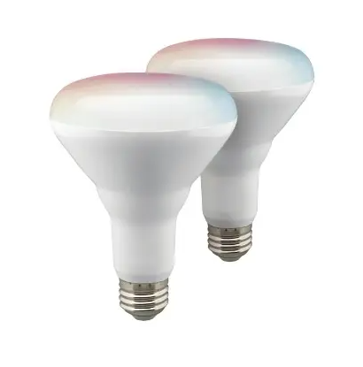 SATCO S11276 LED BR30 Bulb, Dimmable, E26, Wattage 9.5W, Lumens 760 lm, Voltage 120V, Starfish IOT, White - 2-Pack