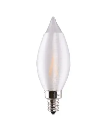 SATCO S11303 LED CA11 Bulb, Dimmable, E12, Wattage 4W, Lumens 300 lm, Voltage 120V, Color Temperature 2100K, Spun Amber