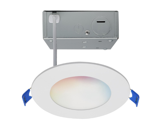 SATCO S11560 Starfish Smart LED Wafer Downlight - 4IN Round - 9W - Tunable White and RGB - 120V - White Finish
