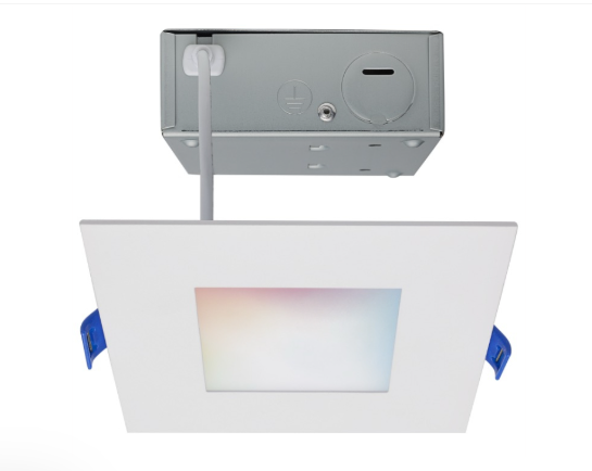 SATCO S11561 Starfish Smart LED Wafer Downlight - 4IN Square - 9W - Tunable White and RGB - 120V - White Finish