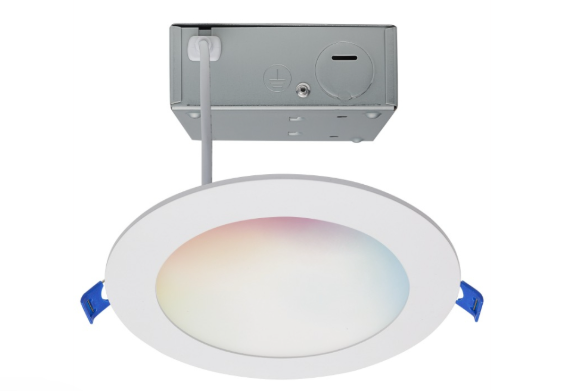 SATCO S11562 Starfish Smart LED Wafer Downlight - 6IN Round - 12W - Tunable White and RGB - 120V - White Finish
