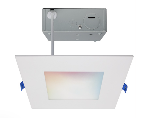 SATCO S11563 Starfish Smart LED Wafer Downlight - 6IN Square - 12W - Tunable White and RGB - 120V - White Finish