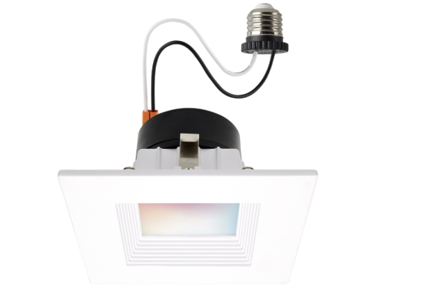 SATCO S11569 Starfish Smart LED Retrofit Downlight - 4IN Square - 10.5W - Tunable White and RGB - 120V - White Finish