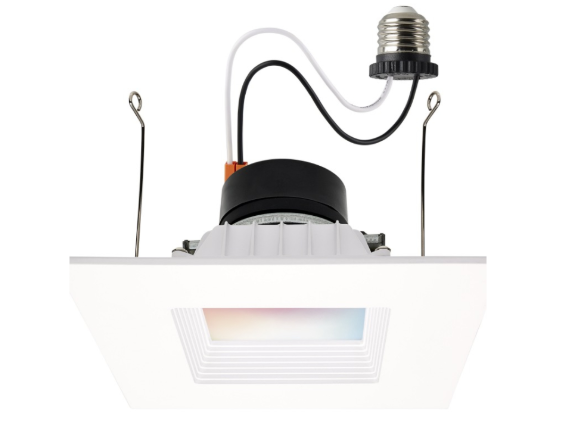 SATCO S11571 Starfish Smart LED Retrofit Downlight - 5-6IN Square - 13W - Tunable White and RGB - 120V - White Finish