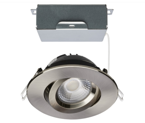 SATCO S11620R1 Architectural LED Gimbal Downlight - 4IN Round - 12W - CCT Selectable - Brushed Nickel - 850 Lumens - 120V