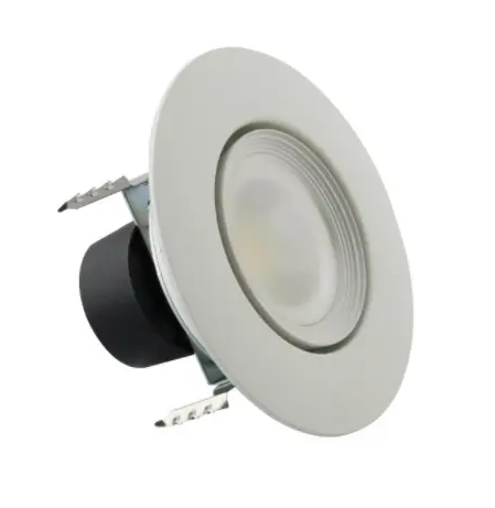 SATCO S11822 4-in LED Gimbaled Recessed Downlight, Dimmable, Wattage 7.5W, Lumens 600 lm, Voltage 120V, Multi-Color Temperature, White