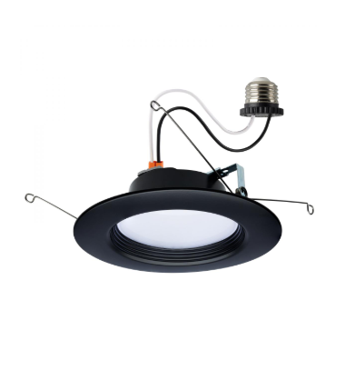 SATCO S11835R1 9 Watt; LED Downlight Retrofit; 5-6 Inch; CCT Selectable; 120 Volts; Black Finish