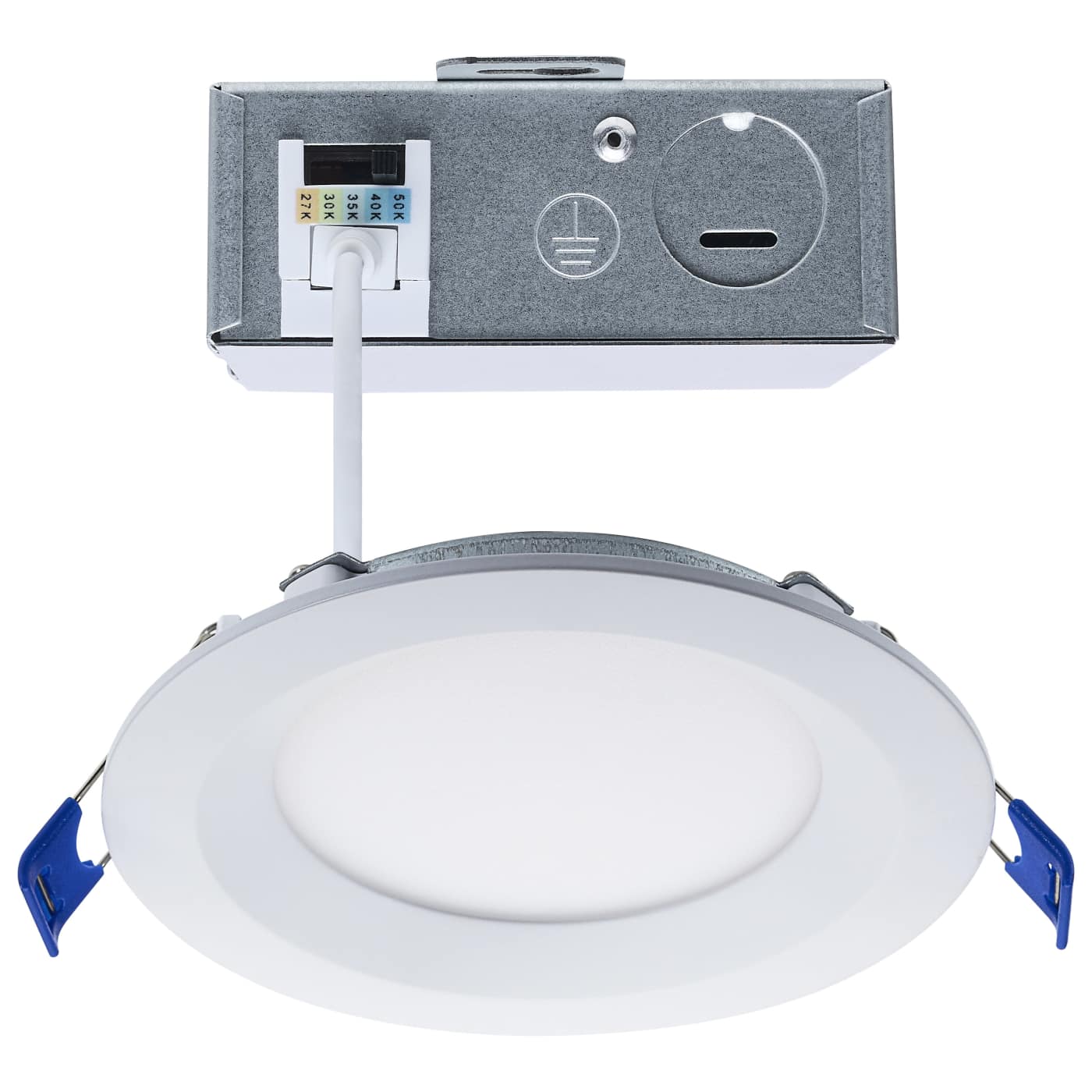 Satco S11870R1 Direct Wire Downlight Recessed Ceiling Light - Round - Remote Driver - CCT: Selectable - Finish: White