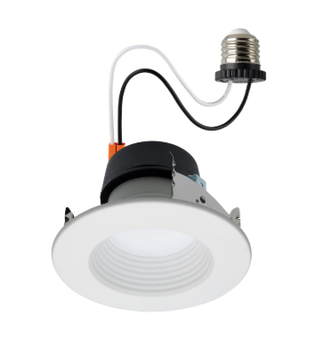 SATCO S11882 Field Selectable LED Downlight Retrofit; Deep Baffle; 5.8/7/9.5 Watts; 27K/30K/35K/40K/50K CCT; 4 Inch; Round Shape; White Finish; 120 Volts
