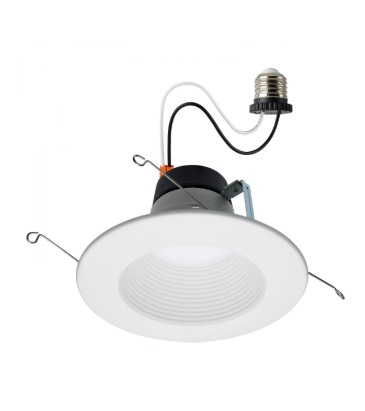 SATCO S11883 Field Selectable LED Downlight Retrofit; Deep Baffle; 8/10.5/13.5 Watts; 27K/30K/35K/40K/50K CCT; 5-6 Inch; Round Shape; White Finish; 120 Volts