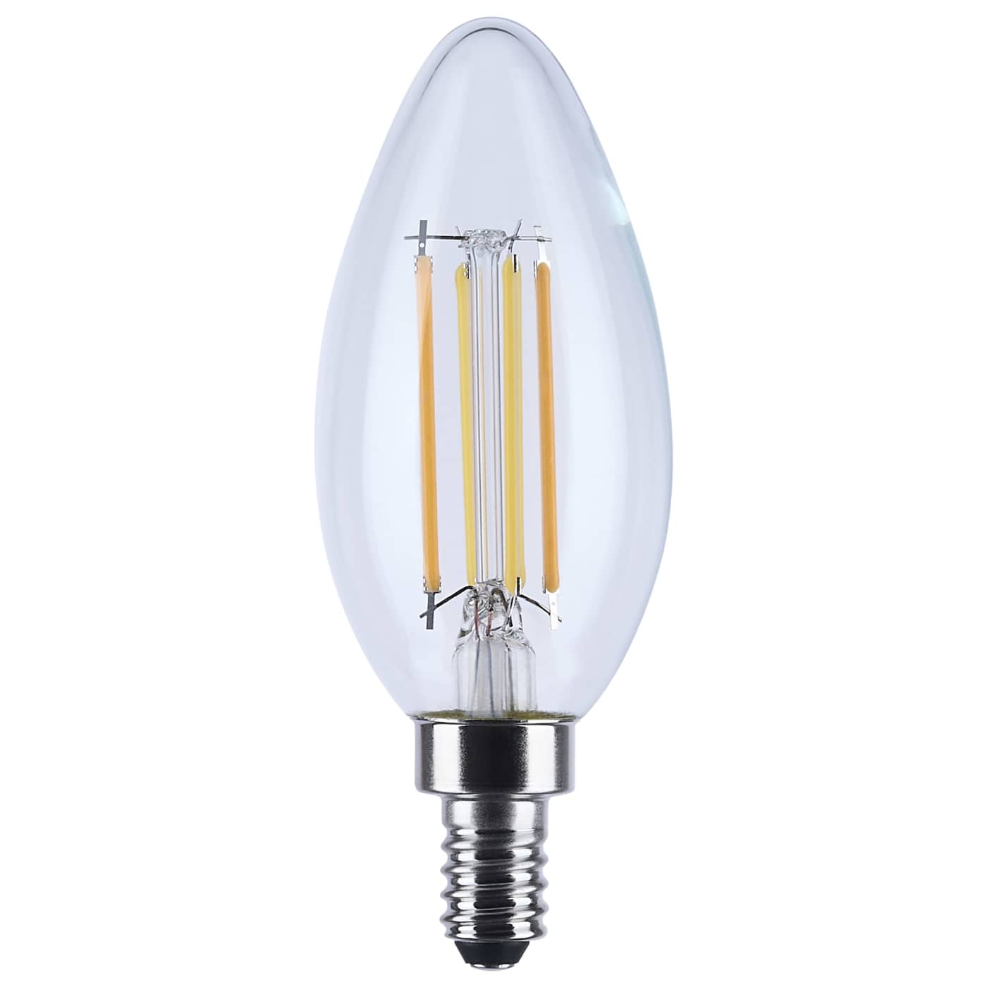 Satco S12157 ColorQuick 4.5W LED B11 Filament Dim-to-Warm 3000K–2000K E12