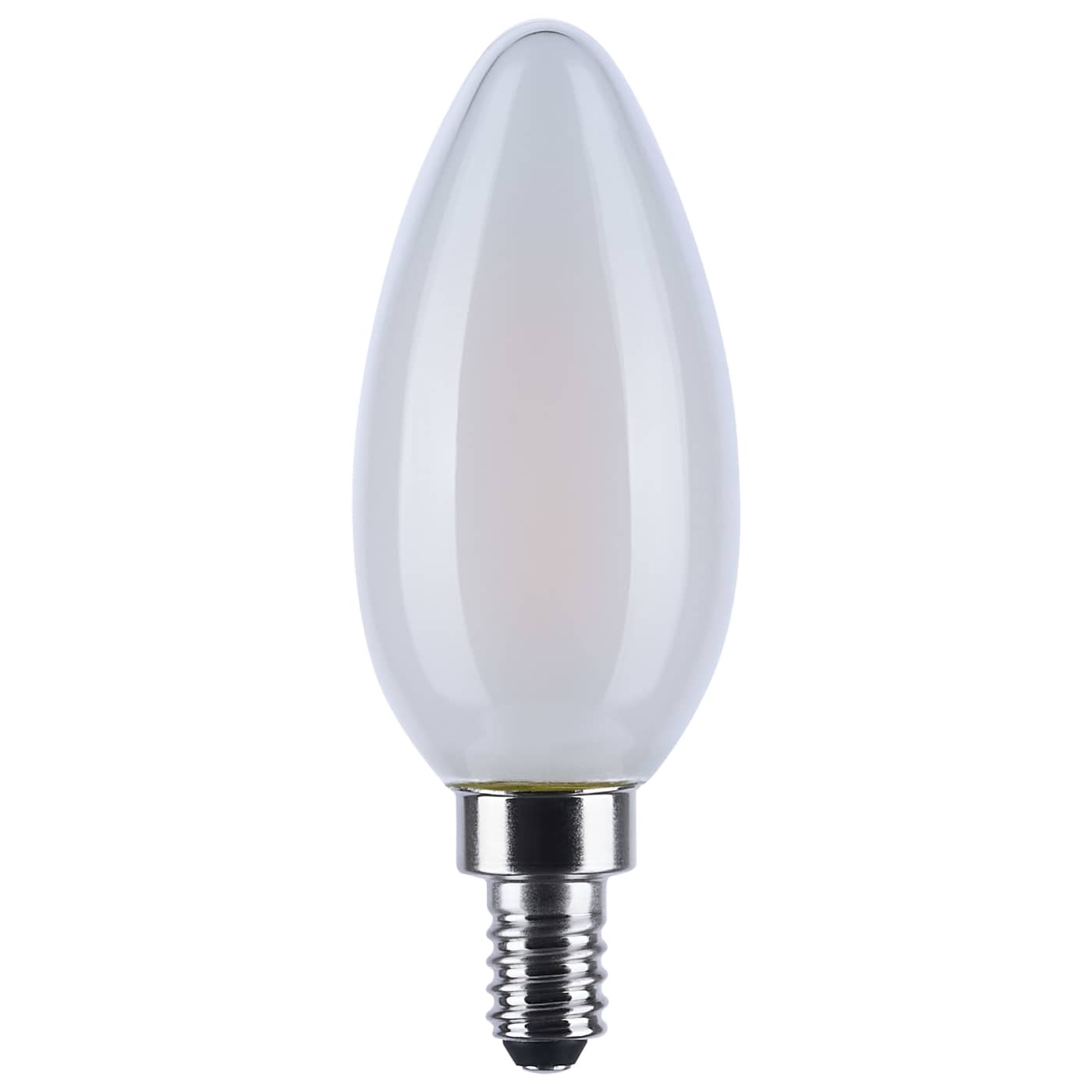 Satco S12158 ColorQuick 4.5W LED B11 Frosted Filament Dim-to-Warm 3000K–2000K E12
