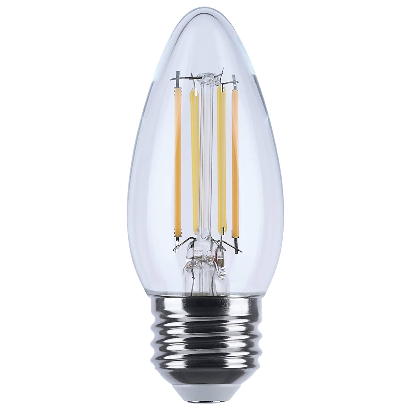 Satco S12159 ColorQuick 4.5W LED B11 Filament Dim-to-Warm 3000K–2000K E26