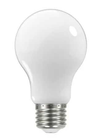 SATCO S12413 LED A19 Bulb, E26, Dimmable, Wattage 5W, Lumens 450 lm, Voltage 120V, Soft White, Color Temperature 3000K
